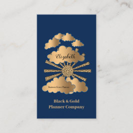 Anpassningsbar Modern Black Guld Blue Business Cor Visitkort