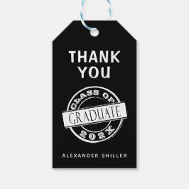 Anpassningsbar Modern Black Student Tack Presentetikett