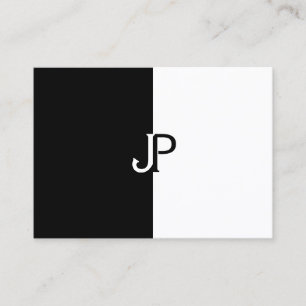 Anpassningsbar Modern Black White Monogram-mall fö Visitkort