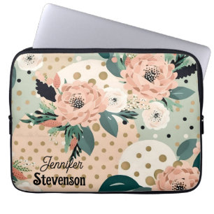 Anpassningsbar Modern Blommigt Pastel Färg Personl Laptop Fodral
