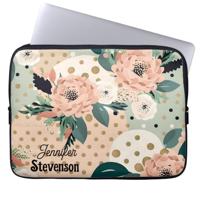 Anpassningsbar Modern Blommigt Pastel Färg Personl Laptop Fodral (Framsidan)