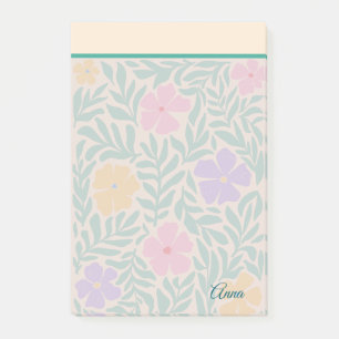 Anpassningsbar Modern blomsterträdgård Rosa Grönt Post-it Block