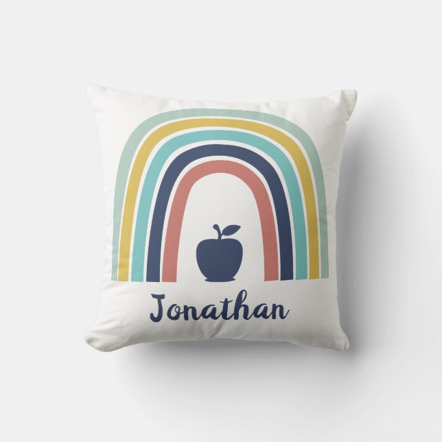 Anpassningsbar modern boho äpple-fruktregn kudde (Framsida)