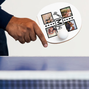 Anpassningsbar Modern Bonus Pappa Stepdad 4 Photo Pingisracket