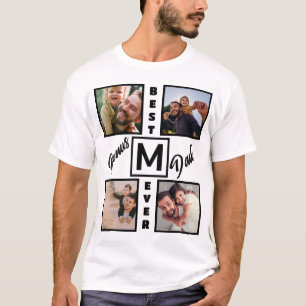Anpassningsbar Modern Bonus Pappa Stepdad 4 Photo T Shirt