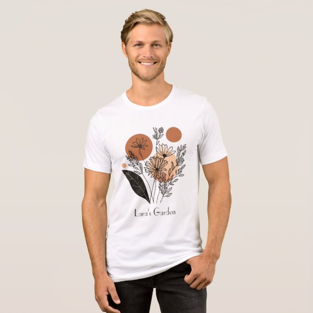 Anpassningsbar Modern Botanisk Trädgårdsdesign för T Shirt (Framsida Full)