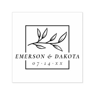 Anpassningsbar Modern Botaniskt Bröllop | Spara da Självfärgande Stämpel