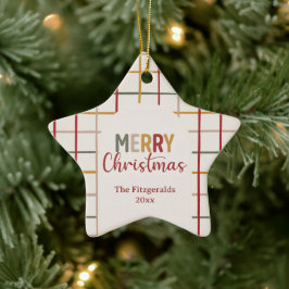 Anpassningsbar Modern Colorful God jul Family Star Julgransprydnad Keramik