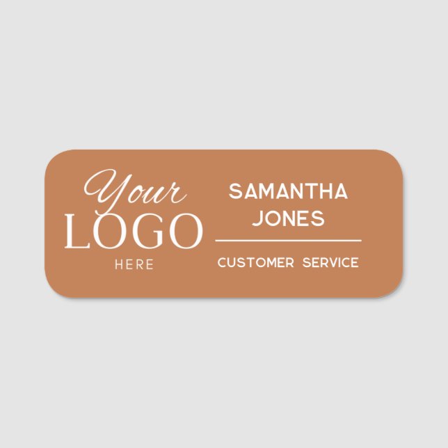 Anpassningsbar Modern Company Employee Boho Namnbricka (Framsida)