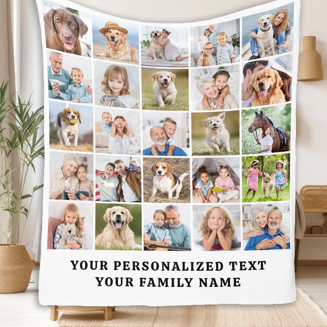 Anpassningsbar Modern Cute Family 25 Bild Photo Co Fleecefilt (Skapare uppladdad)