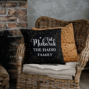 Anpassningsbar Modern Eid Mubarak Black Eid Dekora Kudde