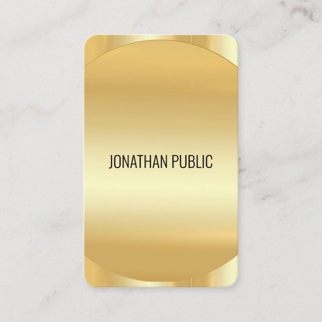 Anpassningsbar Modern Elegant Faux Guld malllyx Visitkort (Framsida)