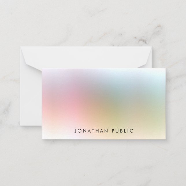 Anpassningsbar Modern Elegant med färgstarka malla Anteckningskort (Framsida)