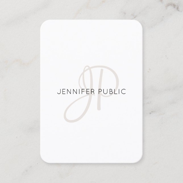 Anpassningsbar Modern Elegant Monogram-designmall Visitkort (Framsida)