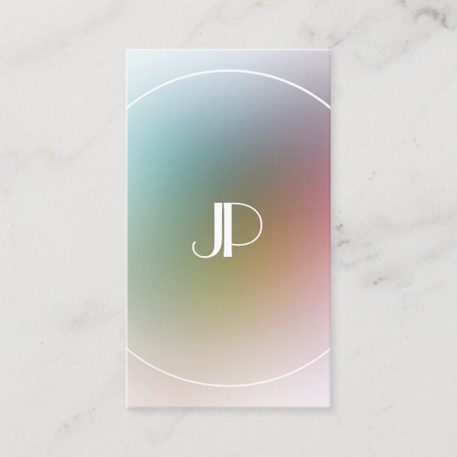 Anpassningsbar Modern Elegant Monogram färgstark m Visitkort (Framsida)