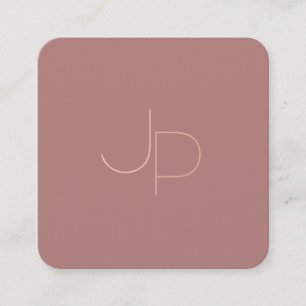 Anpassningsbar Modern Elegant Monogram - lyx Fyrkantigt Visitkort