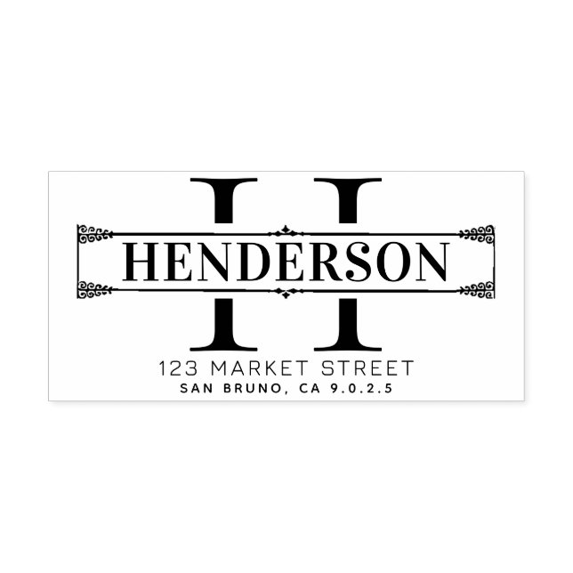 ANPASSNINGSBAR MODERN & ELEGANT MONOGRAM RETURADRE STÄMPEL (Tryck)