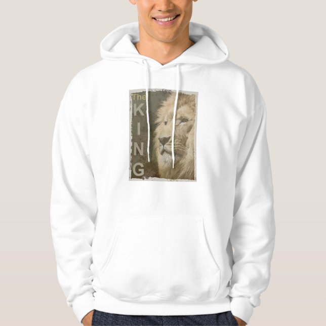 Anpassningsbar Modern Elegant Pop Art Lejon huvuds Hoodie (Framsida)