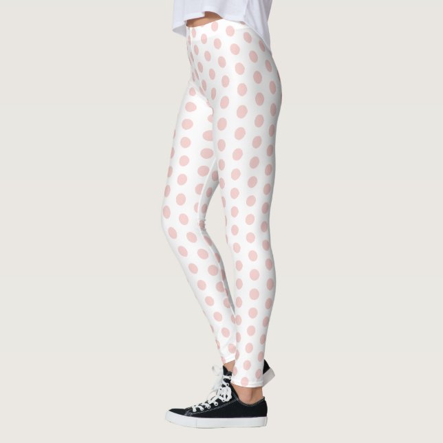 Anpassningsbar Modern Elegant  Rosa och vit Leggings (Vänster)