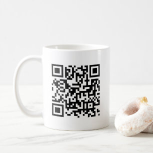 Anpassningsbar Modern Elegant Scan Me QR-kodmall Kaffemugg