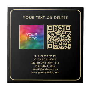 Anpassningsbar Modern Elegant Template Black Guld Kakelplatta