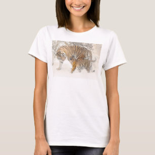 Anpassningsbar Modern Elegant Tigers Trendig Templ T Shirt
