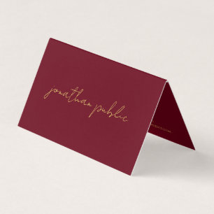 Anpassningsbar Modern Elegant Typography Red & Gul Visitkort
