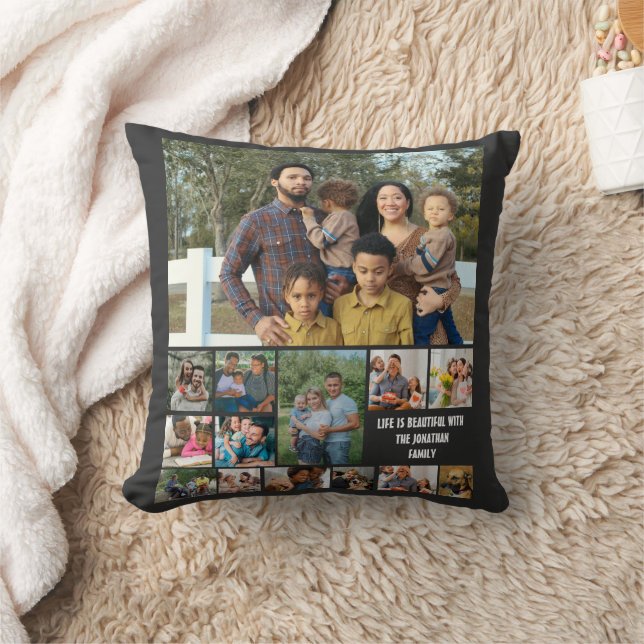 Anpassningsbar Modern Family 14 Photo Collage-mall Kudde (Filt)