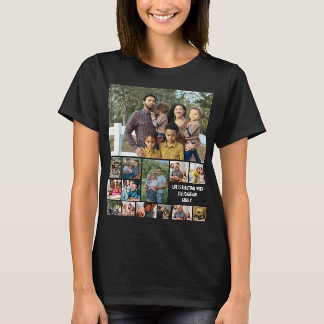 Anpassningsbar Modern Family 14 Photo Collage-mall T Shirt (Framsida)