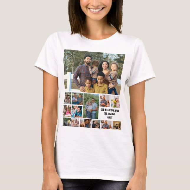 Anpassningsbar Modern Family 14 Photo Collage-mall T Shirt (Framsida)