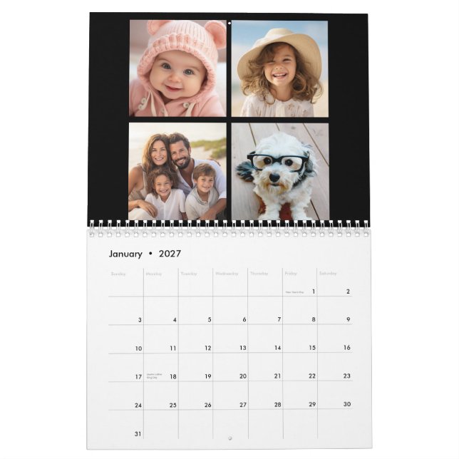 Anpassningsbar Modern Family 48 Photo Collage - sv Kalender (Jan 2027)