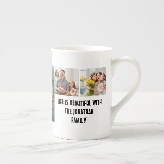 Anpassningsbar Modern Family 7-fotosamlingsmall Benporslin Mugg (Höger)