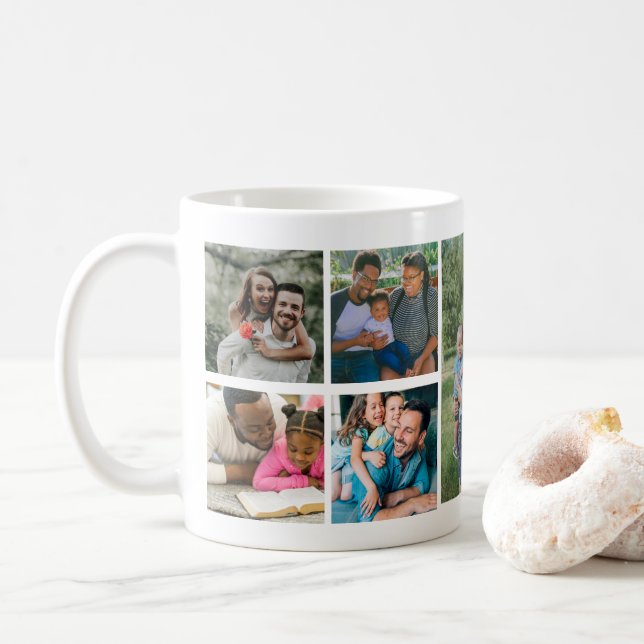 Anpassningsbar Modern Family 7-fotosamlingsmall Kaffemugg (Med munk)