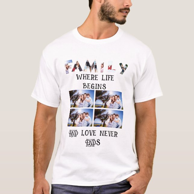 Anpassningsbar Modern Family Kärlek 10 Photo Colla T Shirt (Framsida)