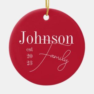 Anpassningsbar Modern Family Namn-jul Julgransprydnad Keramik