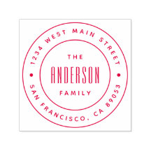 Anpassningsbar Modern Family Namn Round-Returadres