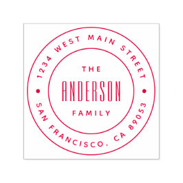 Anpassningsbar Modern Family Namn Round-Returadres Självfärgande Stämpel