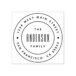 Anpassningsbar Modern Family Namn Round-Returadres Stämpel