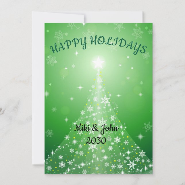 Anpassningsbar Modern Foil Guld-julkort Helgdag Julkort (Framsida)