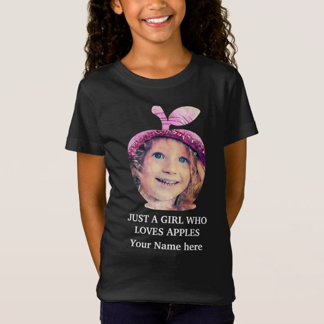 Anpassningsbar modern fotomall för äppelfrukt t shirt (Framsida)
