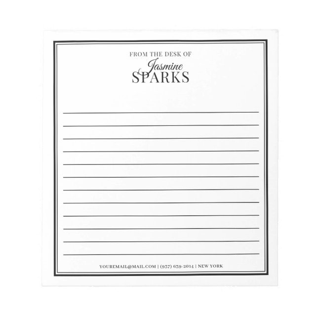 Anpassningsbar Modern från Namn-soldat svart skriv Anteckningsblock (Framsida)