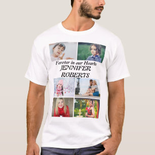 Anpassningsbar modern Funeral 6 Photo Collage T-Sh T Shirt