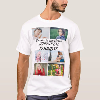 Anpassningsbar modern Funeral 6 Photo Collage T-Sh T Shirt