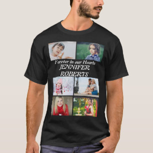 Anpassningsbar modern Funeral 6 Photo Collage T-Sh T Shirt