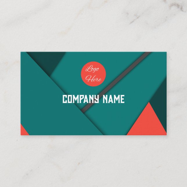 Anpassningsbar Modern geometrisk skalning och rött Visitkort (Framsida)