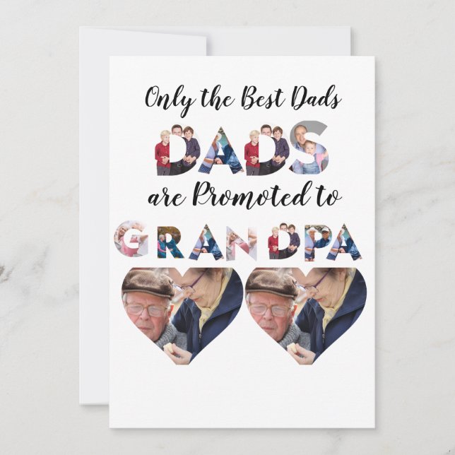 Anpassningsbar Modern Grandpa 9 Photo Collage Tack Kort (Framsida)