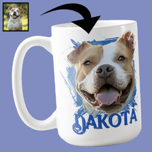 Anpassningsbar Modern Grunge Djurälskare Pitbull H Kaffemugg