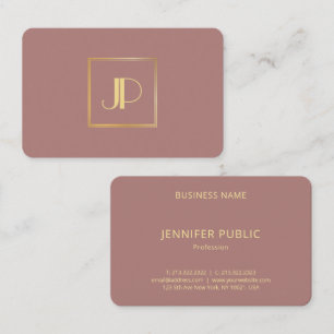 Anpassningsbar Modern Guld Monogram Elegant-mall Visitkort