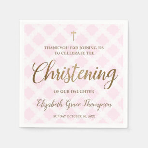 Anpassningsbar Modern Guld Rosa flicka Namn Christ Pappersservett