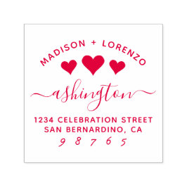 Anpassningsbar Modern Hearts Namn & Returadress Självfärgande Stämpel